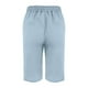 thumbnail image 4 of WILLBEST Pantalones Casuales de Verano para Mujer, Pantalones Cortos de Lino con Cordón y Abertura Lateral para Playa y Uso Diario. Chica, 4 of 4