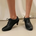thumbnail image 2 of Mostsola Kitten Heels for Women Retro Lace up Oxford Shoes Casual Business Work Dress Shoes, 2 of 5