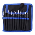 thumbnail image 4 of Juego de 11 pinzas de precisión de acero inoxidable con bolsa de lona y punta recta, herramienta antiestática ESD (juego de pinzas de lona), 4 of 10
