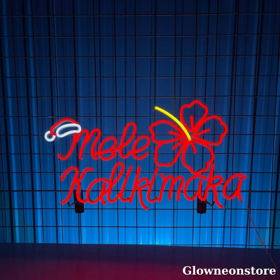 Glowneon Mele Kalikimaka Neon Sign, Christmas Led Sign, Christmas Decor, Hawaii Christmas Sign