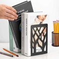thumbnail image 5 of Sujetalibros de diseño moderno para estanterías, sujetalibros antideslizante, tope metálico resistente para libros/CD, estantería decorativa para el hogar, 7 unidades, 5 of 5