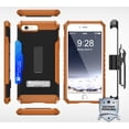 thumbnail image 2 of BROWN TRI-SHIELD RUGGED CASE with MAGNETIC KICKSTAND + BELT CLIP HOLSTER + LANYARD WRIST STRAP + WALLET CREDIT CARD SLOT + TEMPERED GLASS PROTECTOR FOR APPLE iPHONE 7/8, 2 of 7