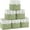 White/Green-6 Pack, variant on Cube Storage Baskets, 6 Pack 11x11 inch with Cotton Handles for Closet, Shelves, Clothes, Towel (White/Navy Blue)