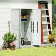 thumbnail image 7 of EHHLY Freestanding Garage Storage Cabinet, 28 Cu Ft Resin Utility Cabinet with 4 Adjustable Shelves, Lockable Waterproof Organizer for Garage, Patio, Backyard, White, 7 of 7