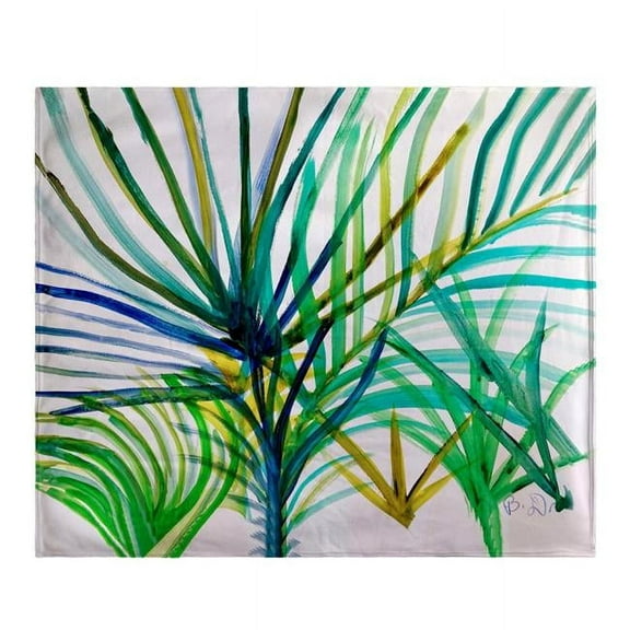 Betsydrake BK1157 Teal Palms Throw