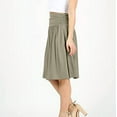 thumbnail image 3 of Mrat Workout Skirt Women Midi Skirt with Pockets Below the Knee Length Ruched Waisted Flowy Midi Skirt Boho Skirt S-100 Beige XXL, 3 of 7