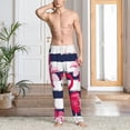 thumbnail image 5 of Uemuo Pink Flamingos Pattern Men's Wide Leg Palazzo Lounge Pants with Pockets Light Weight Loose Comfy Casual Pajama Pants-Medium, 5 of 9