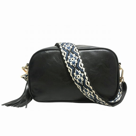 MUSOIE Crossbody Purse for Women with Adjustable Wide Guitar Strap Boho Tassel Cross Body Bags