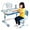 Blue #4, variant on YNCE Talent Star Kids Desk and Chair Set,Adjustable Girls School Writing Study Table,Ergonomic Desk Chair with Large Writing Board Pull Out Drawer Book Stand