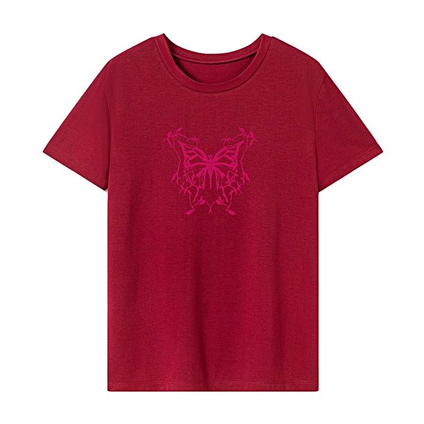 Camiseta de verano para mujer, camiseta básica de recuerdo suave para viajes de negocios L