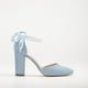 thumbnail image 1 of Denise - Tacones de novia de ante azul bebé con perlas azul cielo 23 CM, 1 of 8