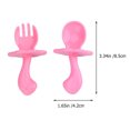 thumbnail image 1 of ORDDIART 4Set Spoon Fork Set PP Material Ergonomic Curve Lightweight Shape Baby Tableware forks for toddlers, 1 of 6