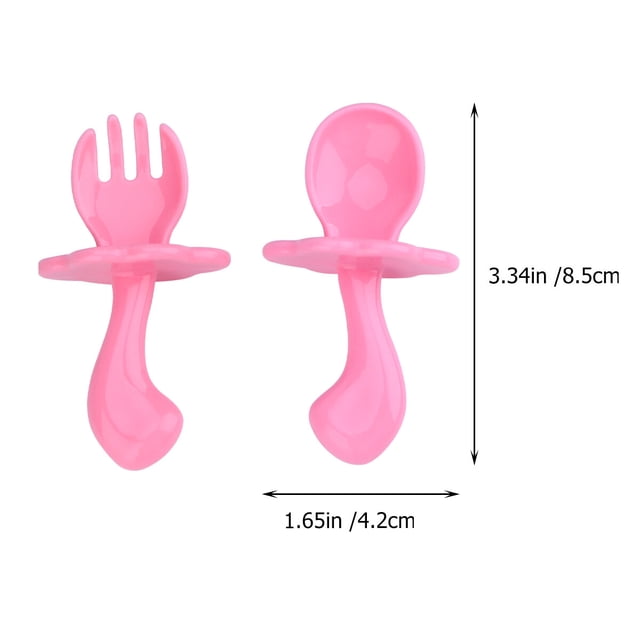 ORDDIART 4Set Spoon Fork Set PP Material Ergonomic Curve Lightweight Shape Baby Tableware forks for toddlers