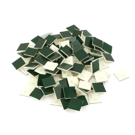 Self Adhesive Cables - 100 Pcs White Plastic Self Adhesive Cable Tie Mount Base 13 x 13mm