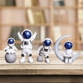 thumbnail image 4 of 4 piezas de estatua de astronauta, figura decorativa, estantería, figura de astronauta Blanco azul, 4 of 8
