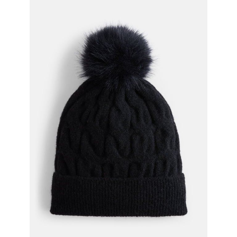 Women's Cable Knit Beanie With Pom photo 1
