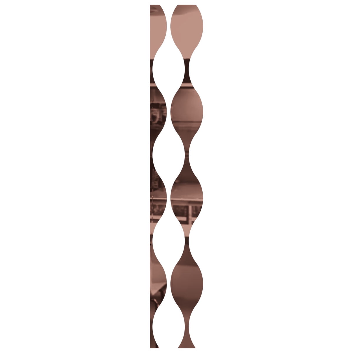 Ekena Millwork 94"H x 1/8"T Ozark Adjustable Acrylic Decorative Slat Wall Panel Kit, Rose Gold Mirror (contains 8 Slats + 1 Straight Edge Starter Slat)