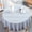 Blue Grey Small Grid, variant on 1PCS Polyester 60-Inch Grid pattern Round Tablecloth - for Wedding and Banquet, Hotel or Home Fine Dining use, Lilac