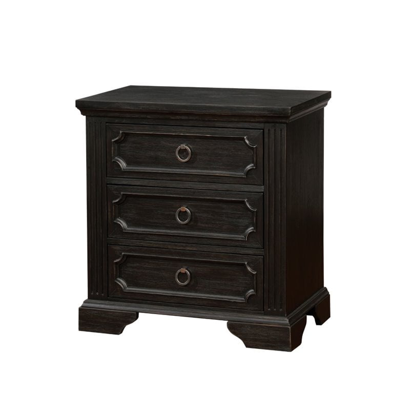 Furniture Of America Maltese 3 Drawer Nightstand In Wire Brushed Black Walmart Com Walmart Com