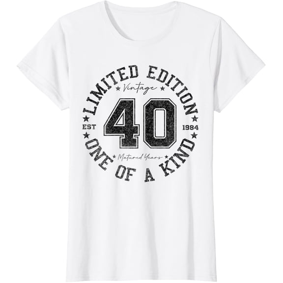 Vintage 1984 One of a Kind 40th Birthday 40 Year Old Gifts T-ShirtMen and women, Black T-shirt, size: Extra large S-4XL