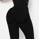 thumbnail image 4 of Pantalones de yoga de cintura alta con efecto scrunched para mujer - Leggings elásticos sólidos con cinturilla en forma de V para entrenar en el gimnasio, 4 of 5