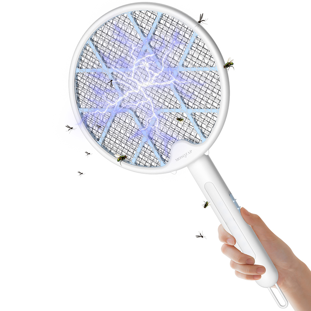 Electric Fly Swatter Racket Handhold Bug Zapper Trap Mosquito Killer