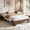 Walnut, variant on Twin Size Platform Bed Frame, Minimalist Wood Bed Frame No Headboard Needed, Sturdy Low Profile Bed with Natural Wood Grain, Noise-Free & Easy Assembly