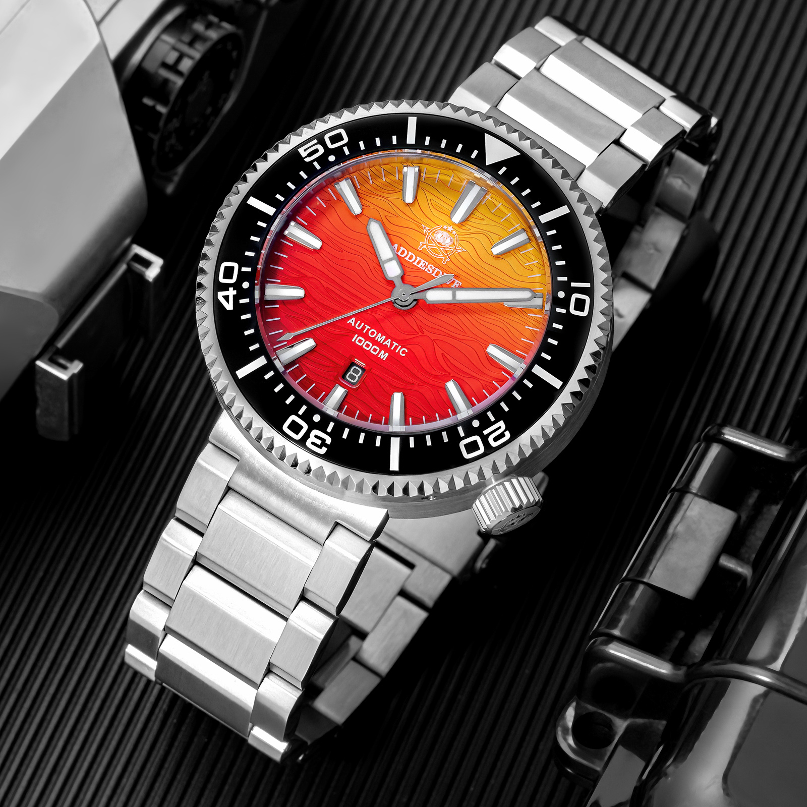 ADDIESDIVE Men's Automatic Watch Dive 1000m with Japanese Movement, Sapphire Crystal, Ceramic Bezel, Luminous, Analog Mechanical Watches for Men with Stainless Steel Bracelet