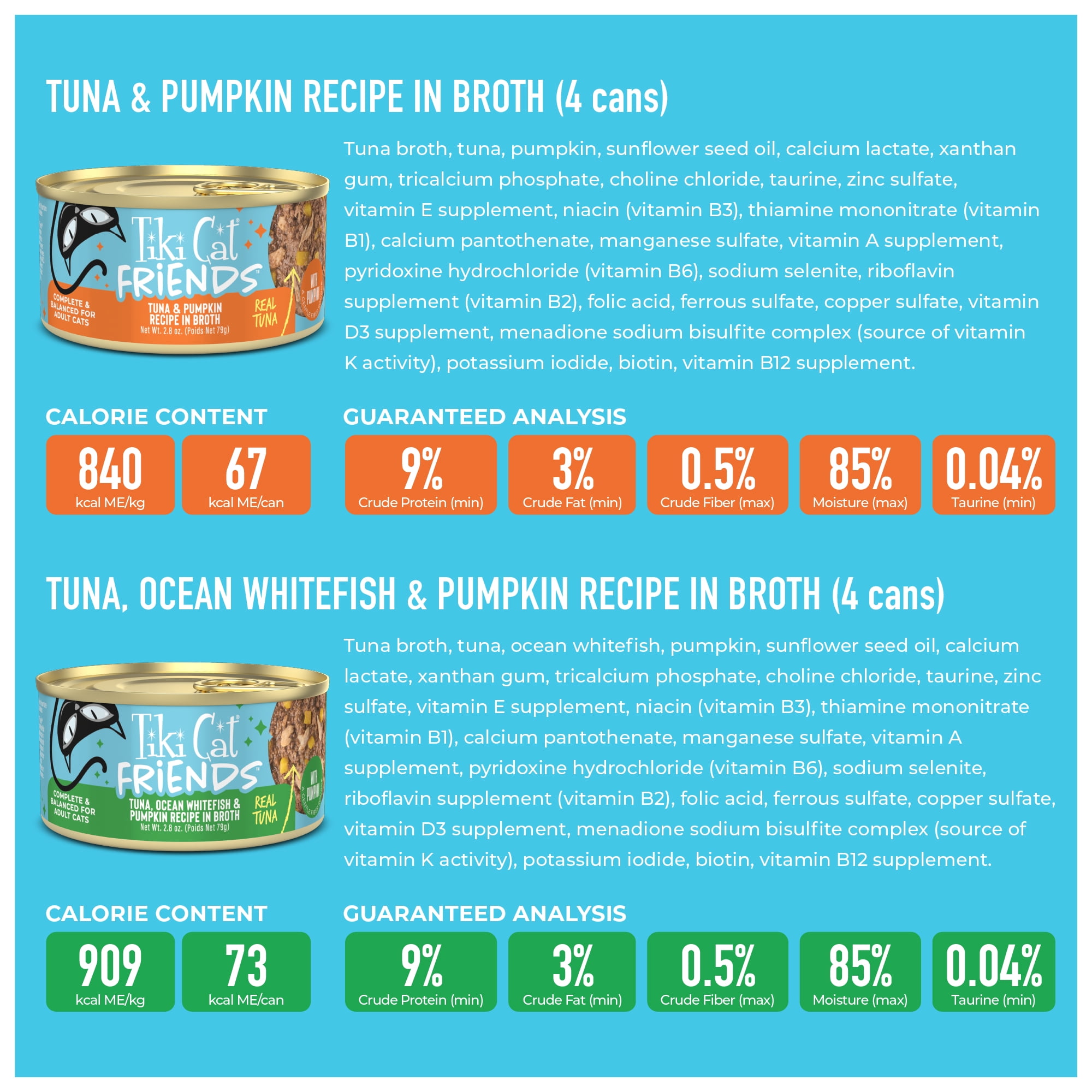 Tiki Cat Friends Tuna Variety Pack, 2.8 oz. Cans (8 Pack)