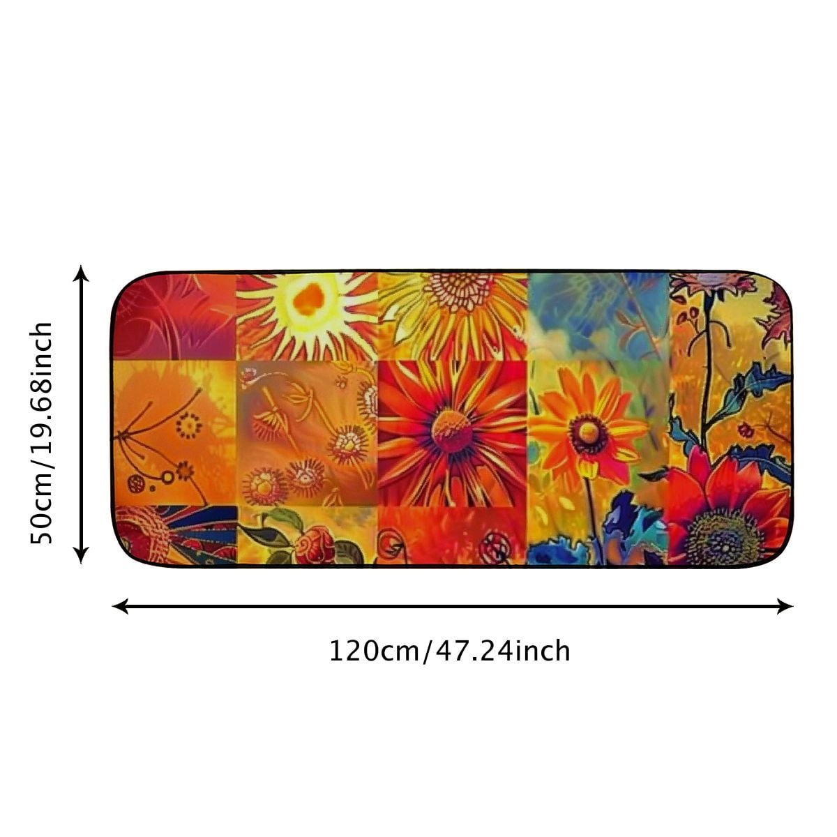 PHYHOO Abstract Door Mat Outdoor Indoor, Sun Doormat for Front Door Entryway, Floral Non Slip Doormat Rug with Rubber Backing, Warm Absorbent Areas Mats Outside Patio Home Entrance 19.68*47.24 in