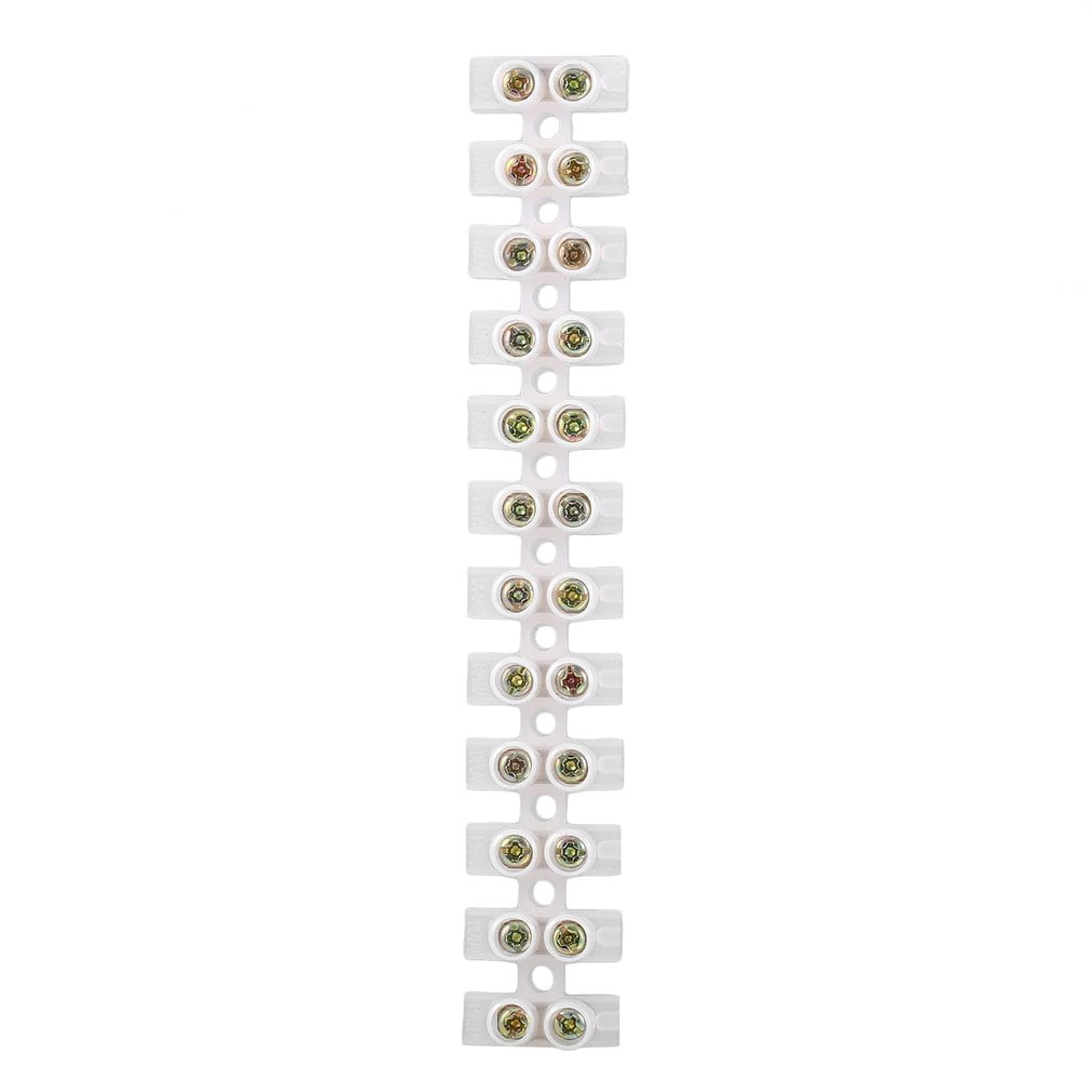 1pcs Plastic Wire Connector 12-Position Barrier Terminal Block Screw Terminal Barrier Connector Electrical Wire Connection
