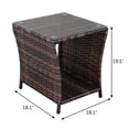 thumbnail image 6 of SEGMART Outdoor Wicker Side Table, All Weather Resistant Patio Bistro Table, PE Rattan Coffee End Table with Storage Shelf for Deck, Poolside, Terrace, Brown, 6 of 10