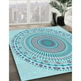 thumbnail image 3 of Ahgly Company Machine Washable Indoor Rectangle Transitional Blue Koi Blue Area Rugs, 5' x 7', 3 of 7