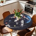thumbnail image 2 of Sporty Style Astronaut Elastic Fitted Round Table Cover Soccer Blue Planet Waterproof Outdoor Tablecloth for Holiday Party, Picnic, Patio & Dining Fits Tables Up to 55"-60", 2 of 8