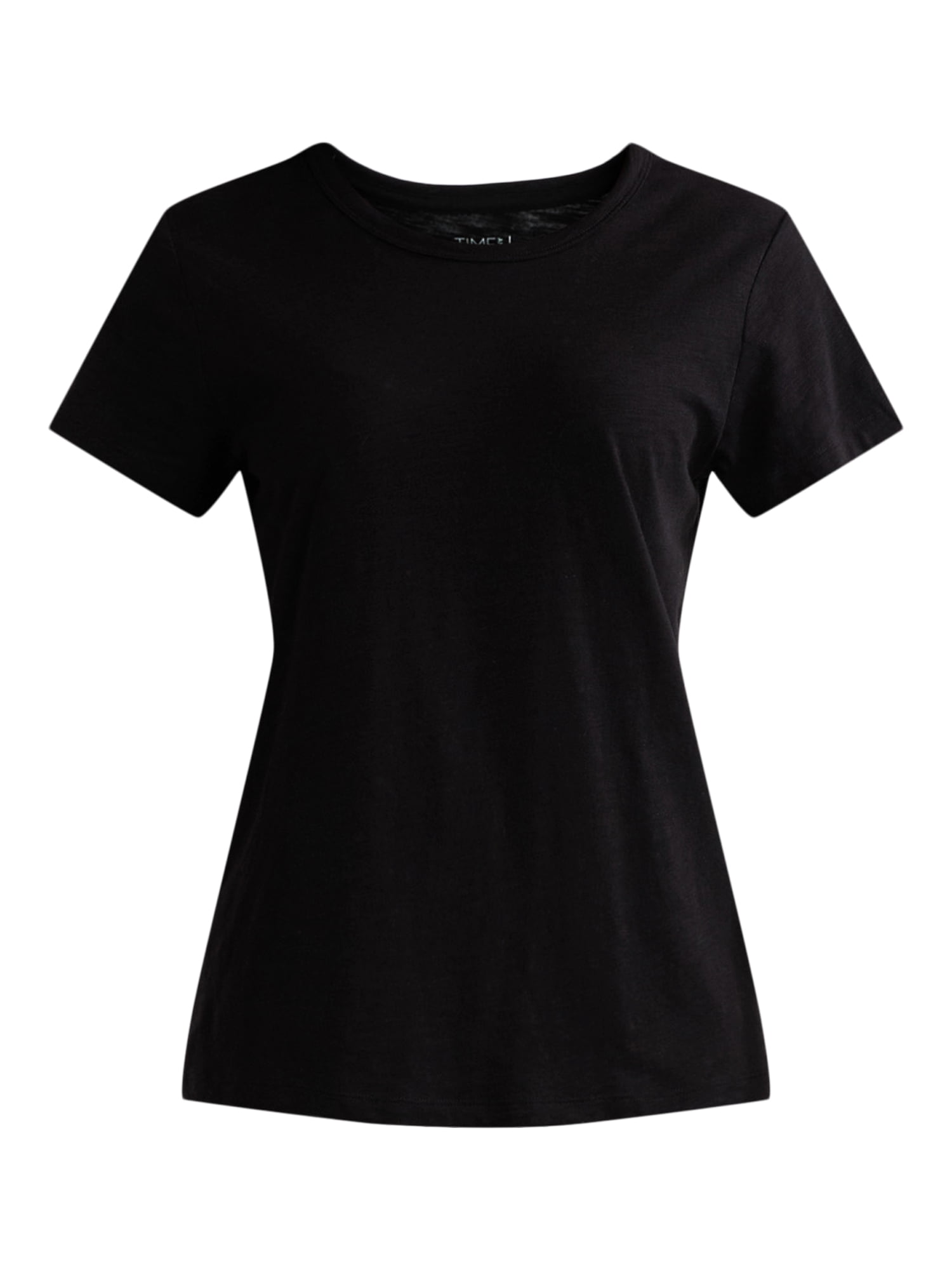 Time and Tru Women’s Slub Jersey Crewneck Tee with Short Sleeves, 2-Pack, Sizes XS-3XL