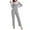 Grey, variant on ManxiVoo Ribbed Knit Pajama Set Soft Pullover Top and Relaxed Fit Pants for Women Cozy Loungewear L Size Beige