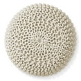 thumbnail image 3 of Casafield Round Pouf Ottoman, Natural - 20" Dia x 14.5" High Cotton Knit Foot Stool - Boho Floor Pouffe for Living Room, 3 of 7