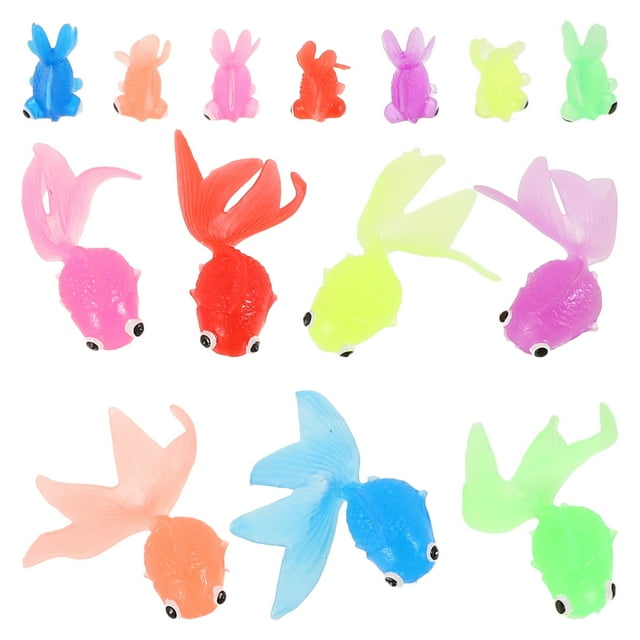14pcs Realistic Floating Goldfish Toy Bath Time Fake Goldfish Toy Pool Floating Fake Fish Toy Fish Tank Decoration Colorful Small Goldfish Models