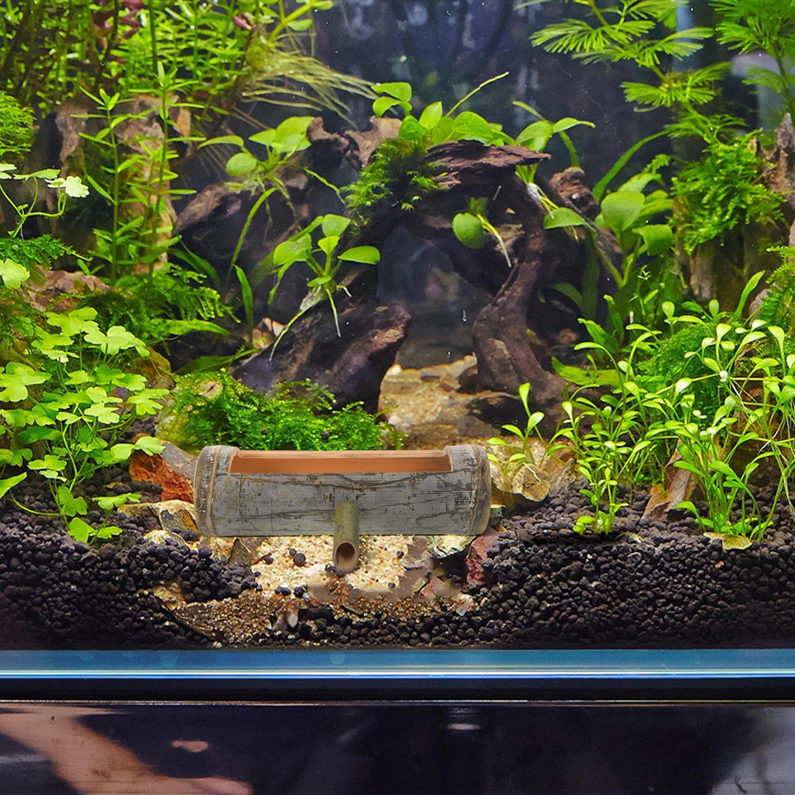Hemoton Aquarium Water Bamboo Fountain Fish Tank Fountain Bamboo Water Spout Outdoor Fountain