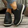 thumbnail image 6 of BONIXOOM Fall Boots For Women Pumps Low Heel Leather Slip-On Ankle Boots For Women Black 40(US:7.5), 6 of 8