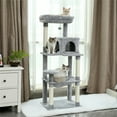thumbnail image 2 of Pefilos Cat Tree Tower for Indoor Multi-Level Cat House Hammock and Condo, Gray, 2 of 10