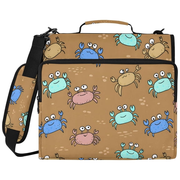 ALAZA Zipper Binder Crabs Cute Pattern 2 inch 3 Ring 500 Sheet Capacity Trapper Keeper File Folder Organizer Bag