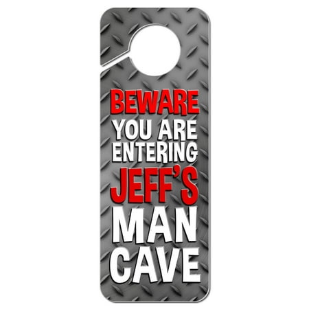 Man Cave Do Not Disturb Plastic Door Knob Hanger Sign Male Names Jay-Ji -