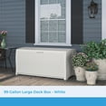thumbnail image 2 of Suncast 99 Gallons Boîte de Pont Horizontale en Résine Tressée Robuste pour Extérieur, Blanc, 2 of 9
