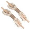 thumbnail image 5 of Trayknick Handmade Boho Rustic Farmhouse Curtain Tiebacks - 2Pcs Cotton Rope Tiebacks with Wooden Stick for Curtain Drape Holdback Home Decor, 5 of 8
