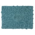 thumbnail image 4 of Home Weavers Bell Flower Collection Bathroom Rug 100% Cotton Tufted Bath Rugs, Soft Absorbent Bath Rugs, Non-Slip Bath Mats, Machine Washable, Bath Mats for Bathroom Floor, 17"x24" Rectangle, Blue, 4 of 9