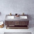 thumbnail image 3 of Vinnova Alistair 60" Double Sink Bathroom Vanity Brushed Gold Frame Gray Top No Mirror, 3 of 7