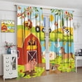 thumbnail image 5 of Farmhouse Curtains, Farm Scene Cartoon Animals Pattern Window Treatments, Rod Pocket Thermal Insulated Drapes 2 Panel Sets for Children Boys Bedroom Nursery Classroom, 55" W X 39" L, 5 of 8