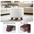 thumbnail image 6 of WDZS Round Ottoman with Storage, 20 Dia. x 17 H Inches PU Leather Footstool with Legs, Small Foot Rest Ottoman for Bedroom, Living Room, Decorative Home Furniture, White, 6 of 8