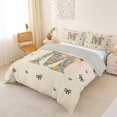 thumbnail image 2 of Catabedysis Rainbow Cute Bows Bedding,Bowtie Monogram Print M Duvet Cover Full For Girls,Light Gray Reversible,3 Pieces,1 Duvet Cover and 2 Pillowcases, 2 of 6